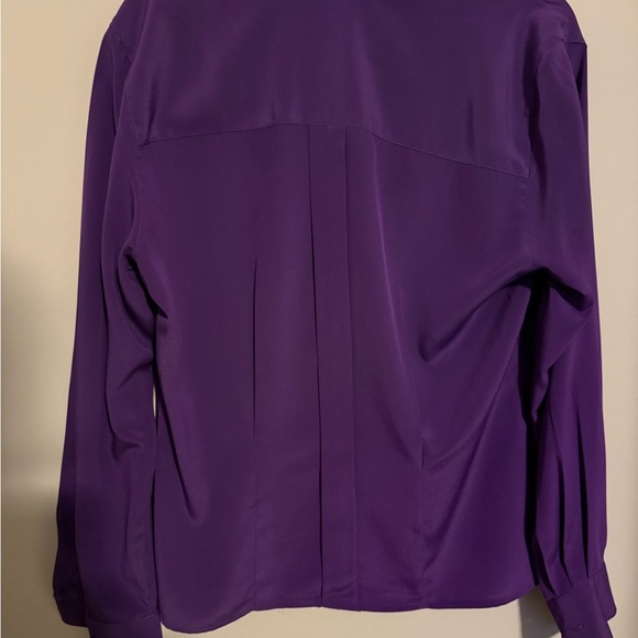 Dior Purple Buttoned Notched Collar Blouse Size 10 - Picture 5 of 5